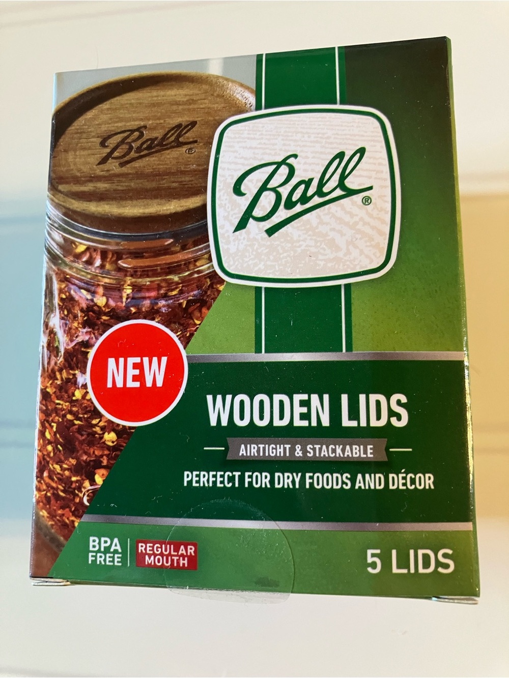 Ball Wooden Lids for Mason Jars - 5 Pack
